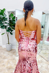 Rose Gold Prom Dress Sweetheart Long Formal Dress